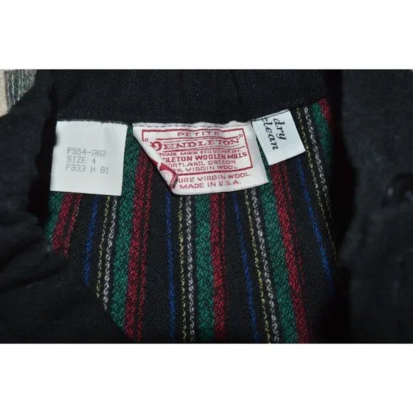 Vintage Pendleton Plaid Wool Coquette Pleated Skirt Women's Size 4 Made in USA - Picture 2 of 5